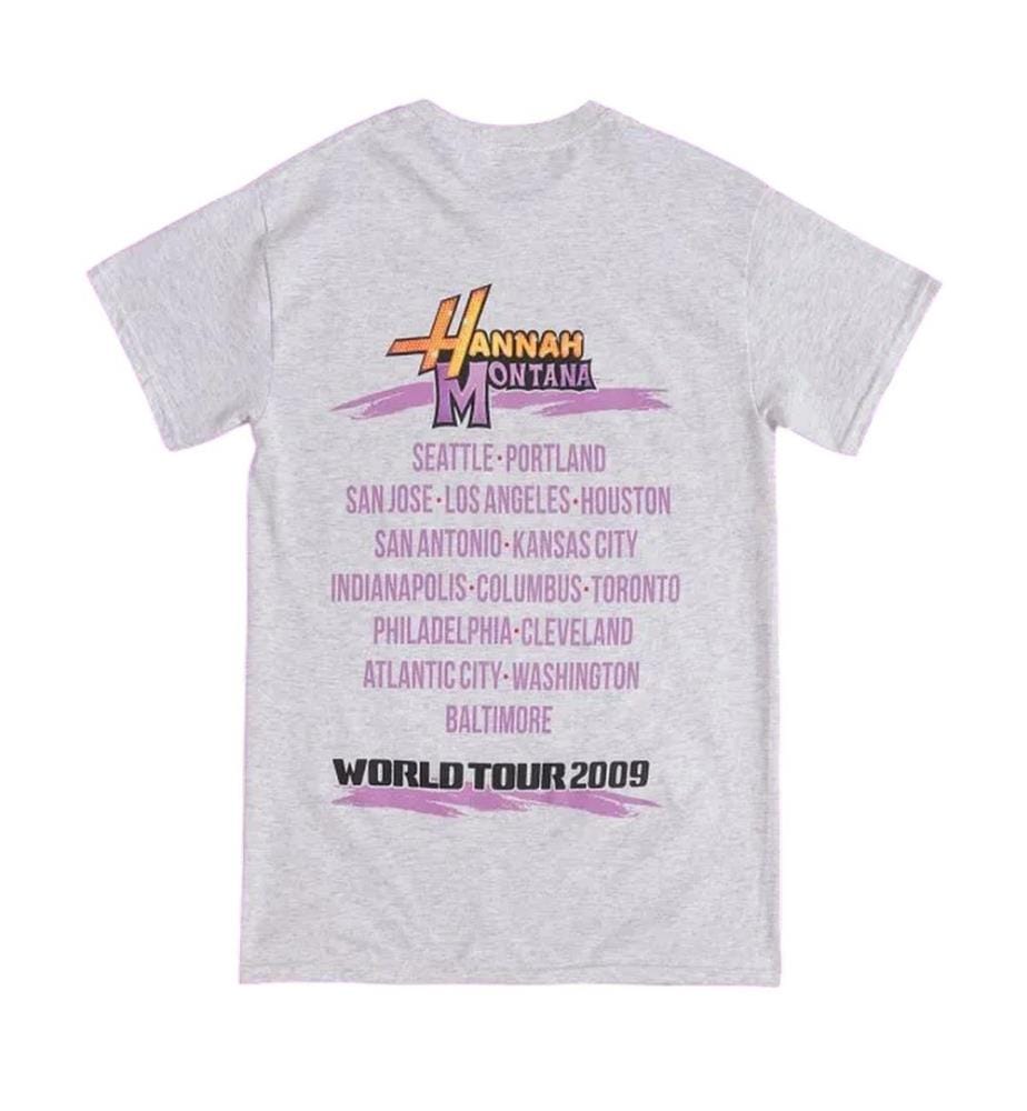 Hannah Montana Unisex Adult World Tour 2009 Back Print T-Shirt
