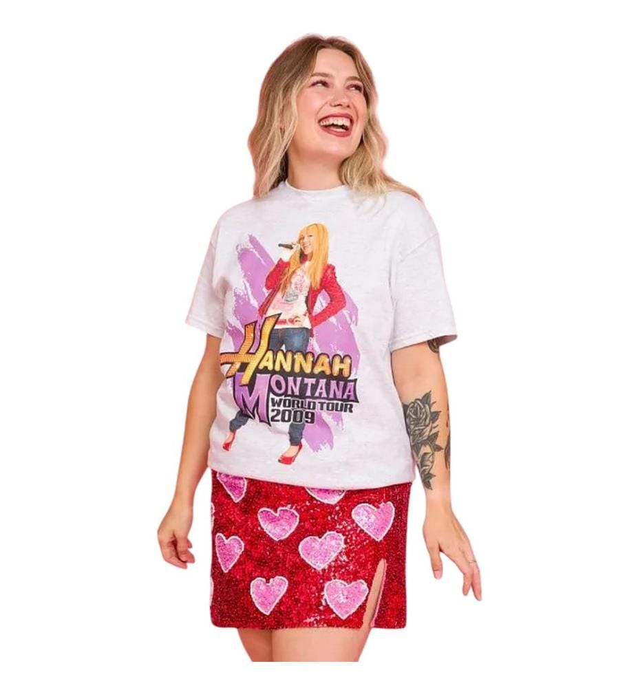 Hannah Montana Unisex Adult World Tour 2009 Back Print T-Shirt
