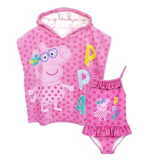 Peppa Pig Costume Da Bagno E Poncho Set Ragazze