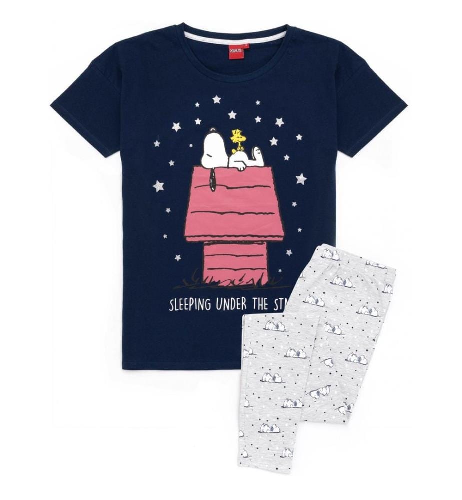 Peanuts Set Pigiama Lungo Snoopy Donna
