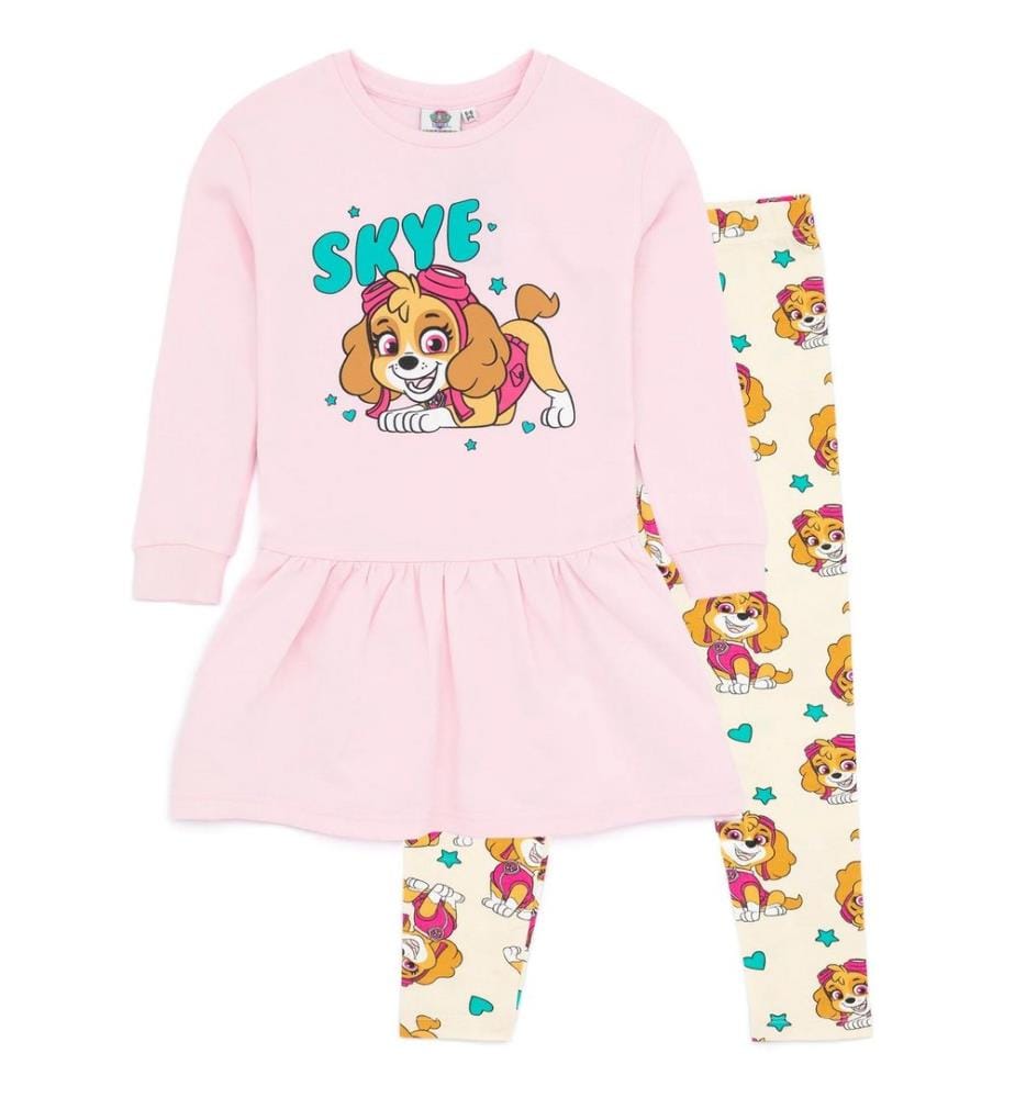 Paw Patrol Set Abito e Leggings in Maglina Skye Ragazze