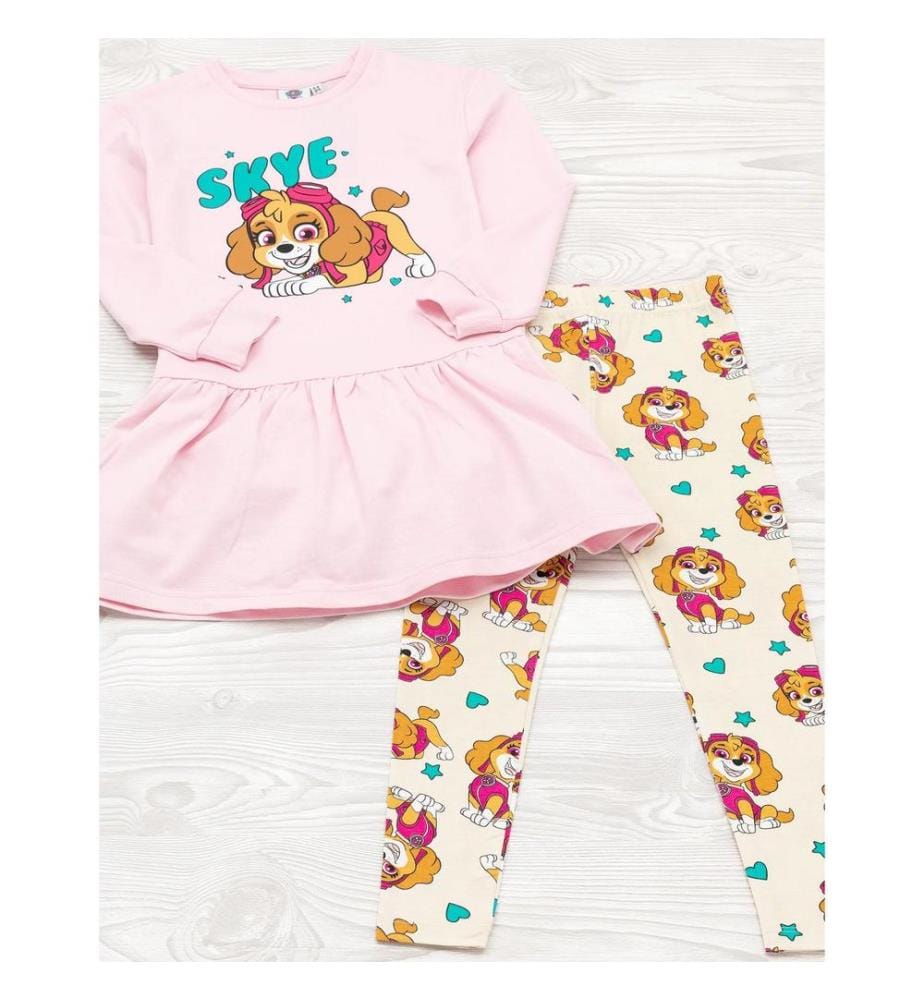 Paw Patrol Set Abito e Leggings in Maglina Skye Ragazze