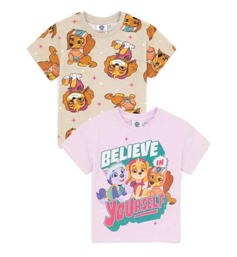 Paw Patrol Girls Believe In Yourself T-Shirt (Pack of 2)