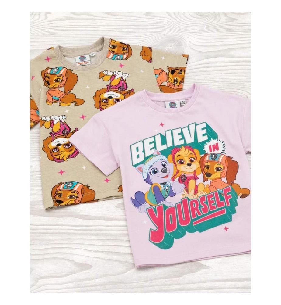 Paw Patrol Girls Believe In Yourself T-Shirt (Pack of 2)