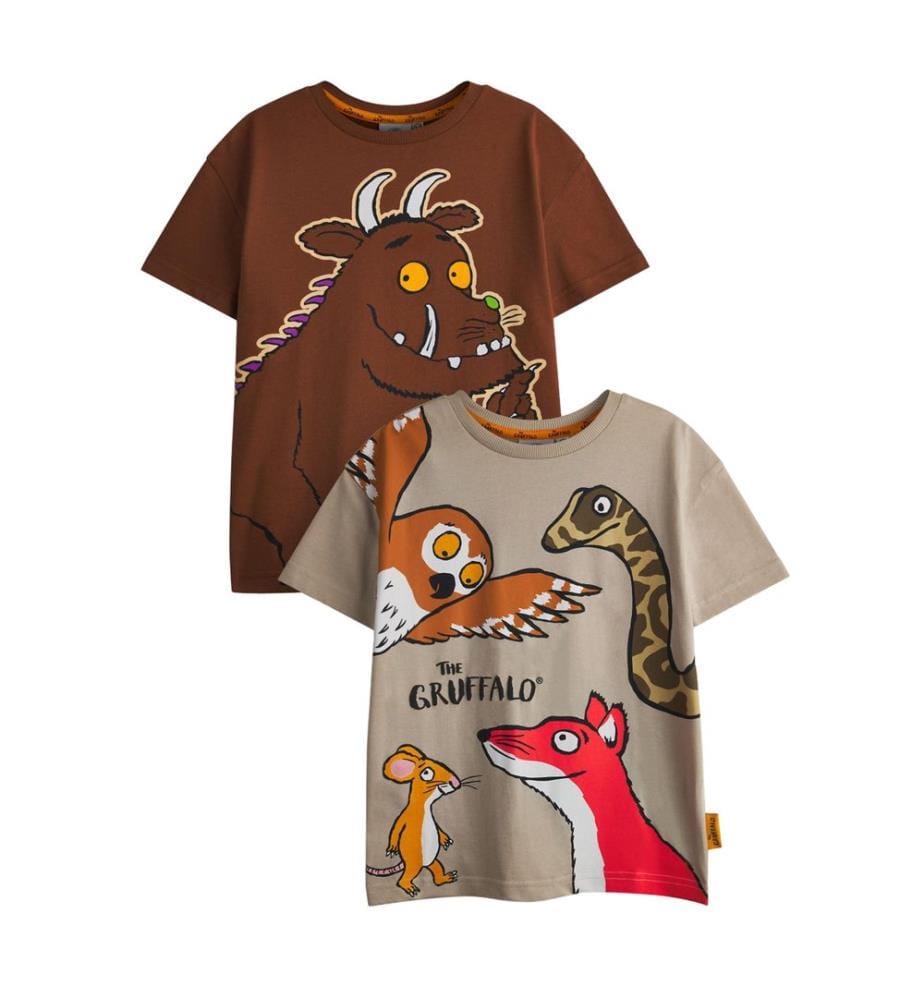 The Gruffalo Boys Characters Short-Sleeved T-Shirt (Pack of 2)