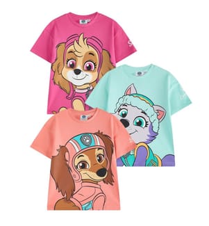 Paw Patrol - T-Shirt für Mädchen(3er-Pack) kurzärmlig
