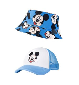 Mickey Mouse Set Cappello e Berretto a Secchiello Reversibile Ragazzi