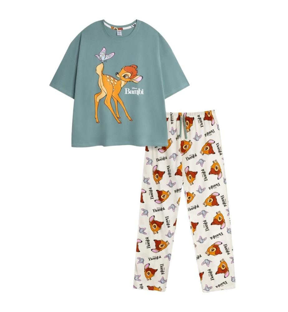 Bambi - Ensemble de pyjama long manches courtes motif/style logo - Femme