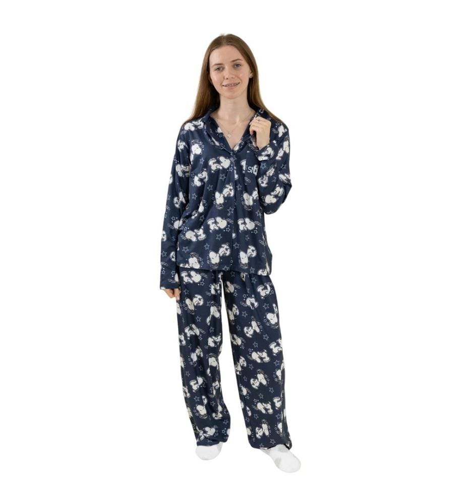 Peanuts - Ensemble de pyjama long manches longues motif Snoopy - Femme