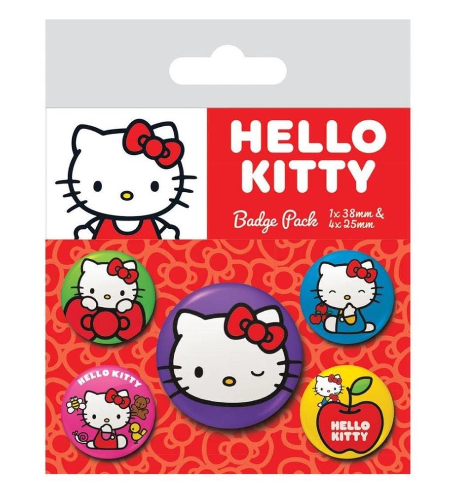 Hello Kitty - Abzeichen "Colourful Poses" 5er-Pack