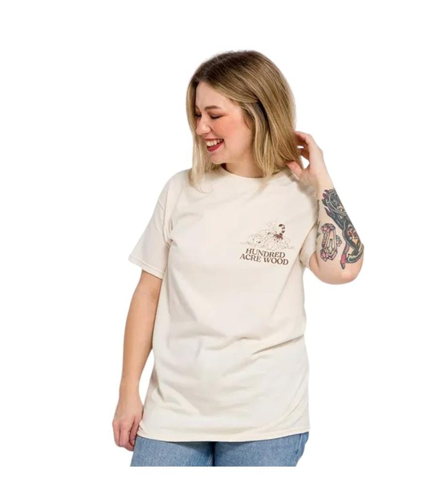 Winnie the Pooh - "Hundred Acre Wood" T-Shirt für Herren/Damen Unisex, Rückseitiger Aufdruck