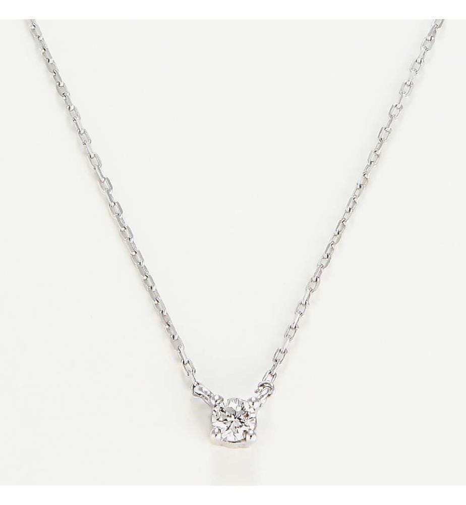 Collana solitario - Oro bianco 375/1000