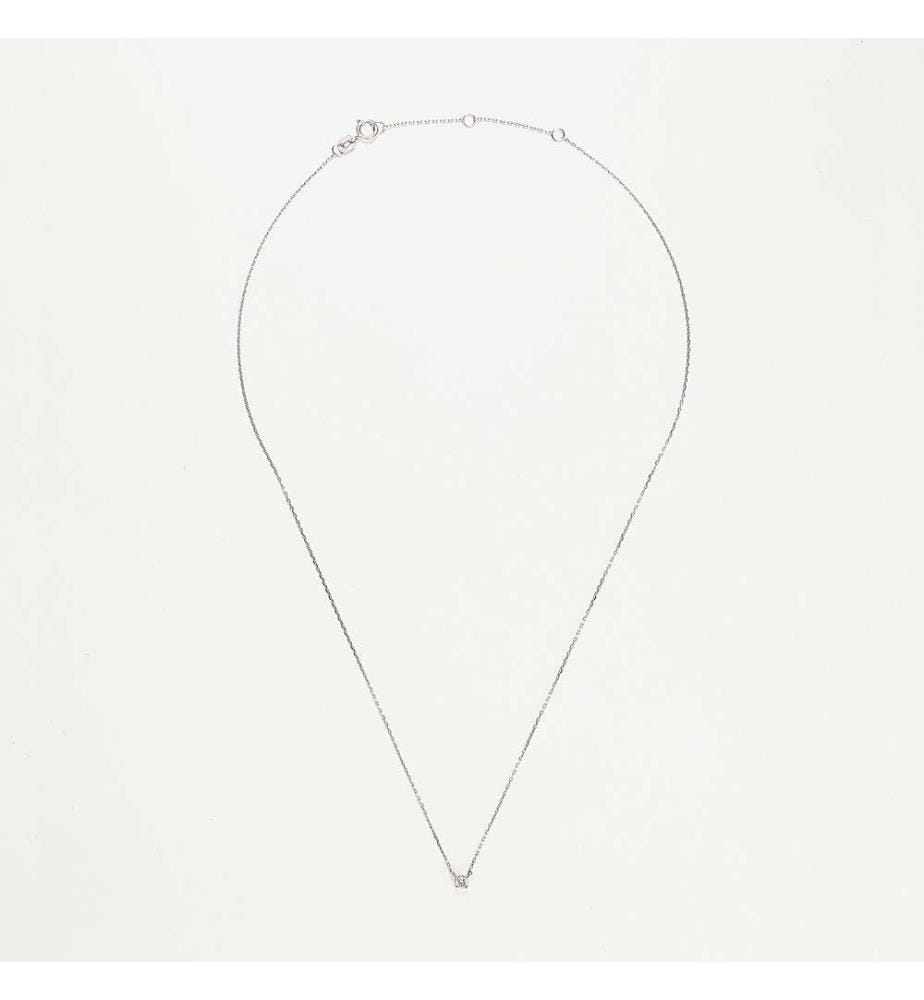 Collana solitario - Oro bianco 375/1000