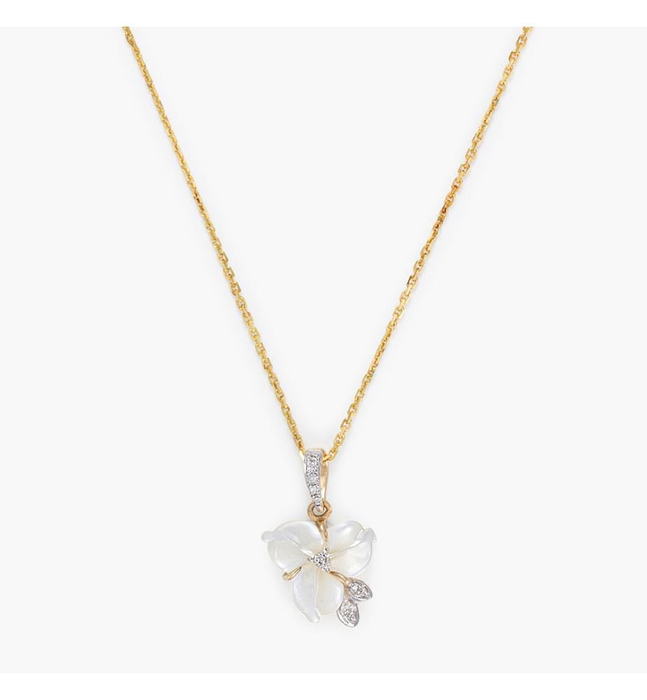 Tradescantia pendant - Yellow gold 375/1000