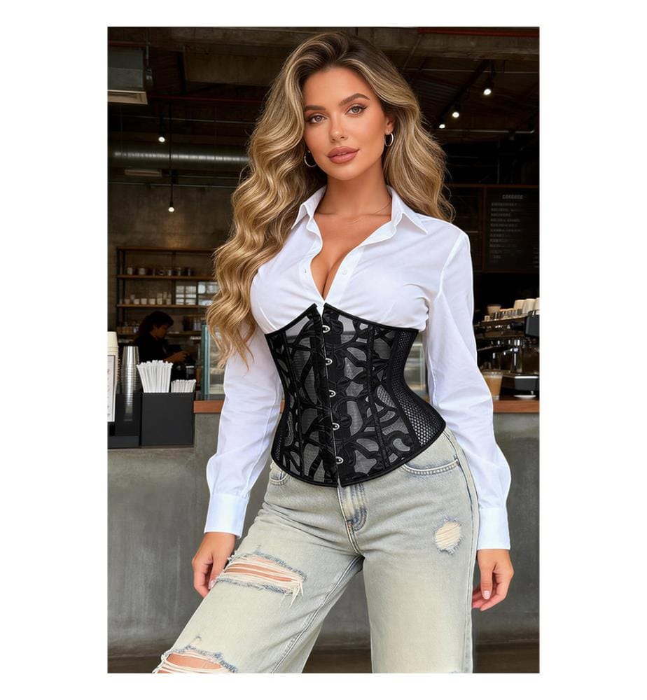 Cincher vita snellente con mutandine abbinate - Nero