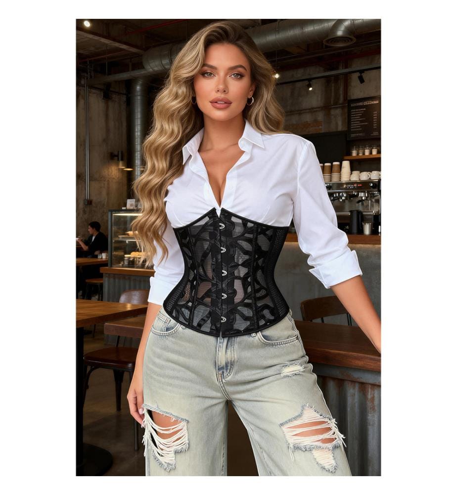 Cincher vita snellente con mutandine abbinate - Nero