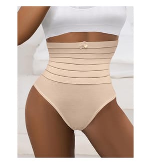 Slip mit hoher Taille aus Baumwolle - Beige
