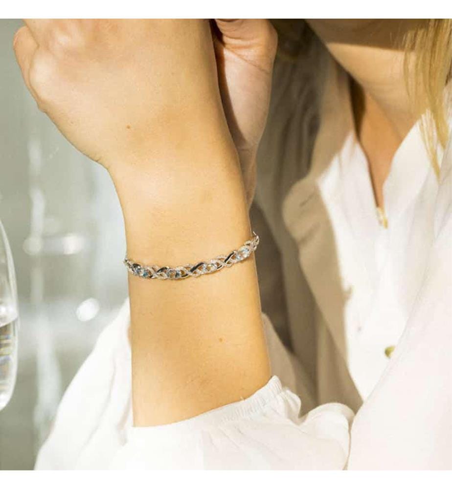 Bracciale Launceston - Argento e Azzurro Chiaro