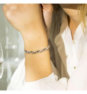 Armband Launceston - Silber und Hellblau
