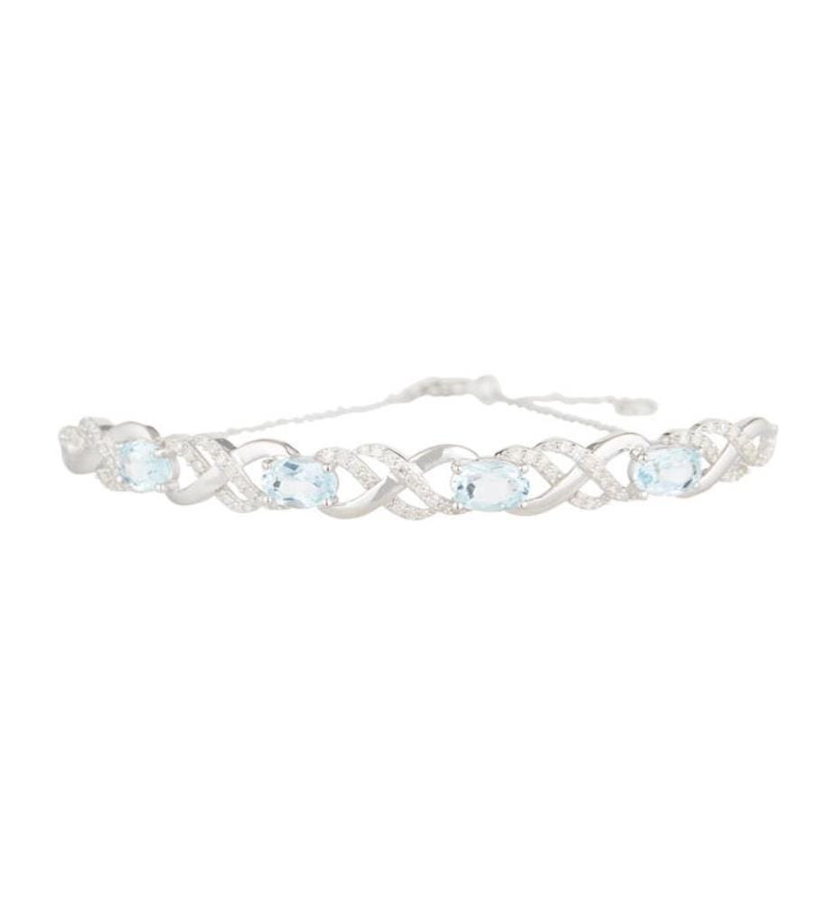 Bracciale Launceston - Argento e Azzurro Chiaro