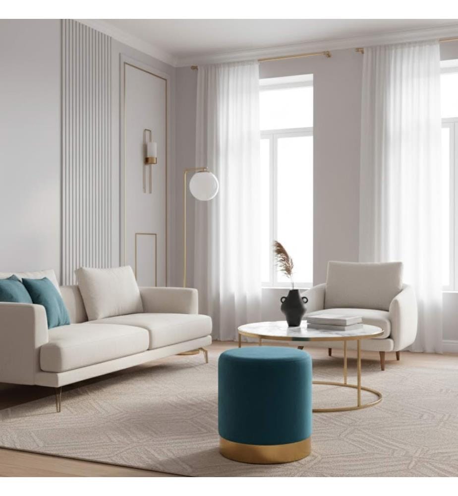 Mou Samt Pouf 36x40 cm