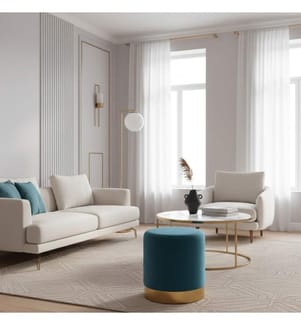 Mou Samt Pouf 36x40 cm