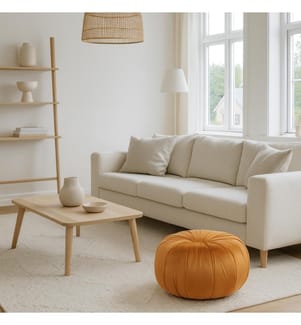 Kaia Samt Pouf 46,5 x 33 cm - Orange