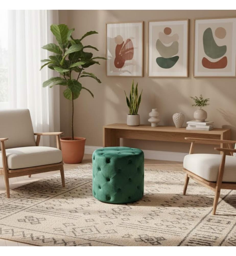 Chester Samt Pouf 48x48 cm