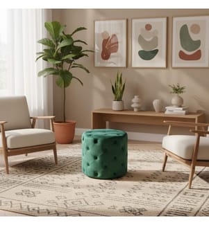Chester Samt Pouf 48x48 cm