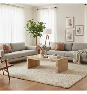 Millerighe Fossil Stein Couchtisch 120x60 cm - Beige