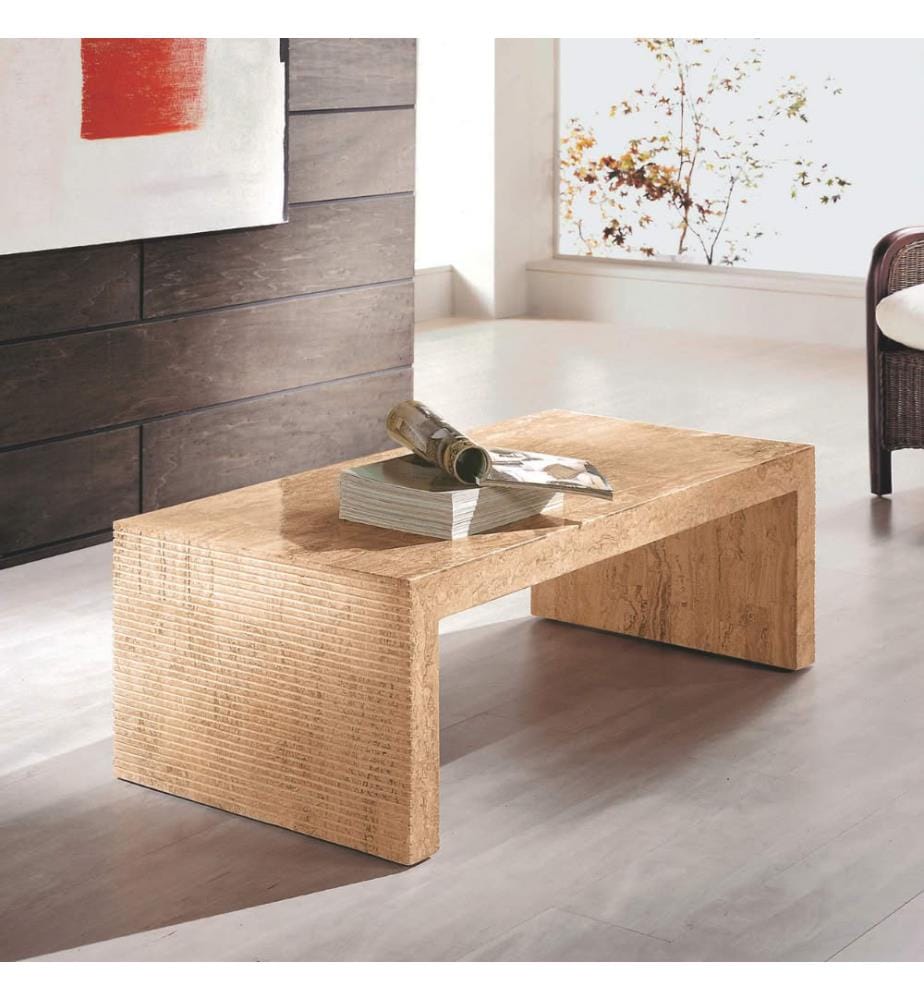 Millerighe Fossil Stein Couchtisch 120x60 cm - Beige