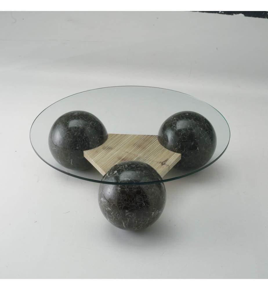 Sphere Fossil Stein Couchtisch 90x90 cm - Multicolor