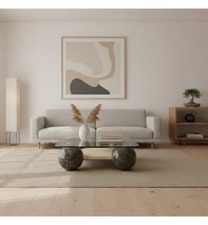 Sphere Fossil Stein Couchtisch 90x90 cm - Multicolor
