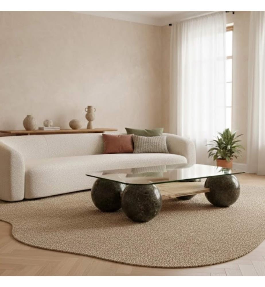 Sphere Fossil Stein Couchtisch 120x70 cm - Multicolor