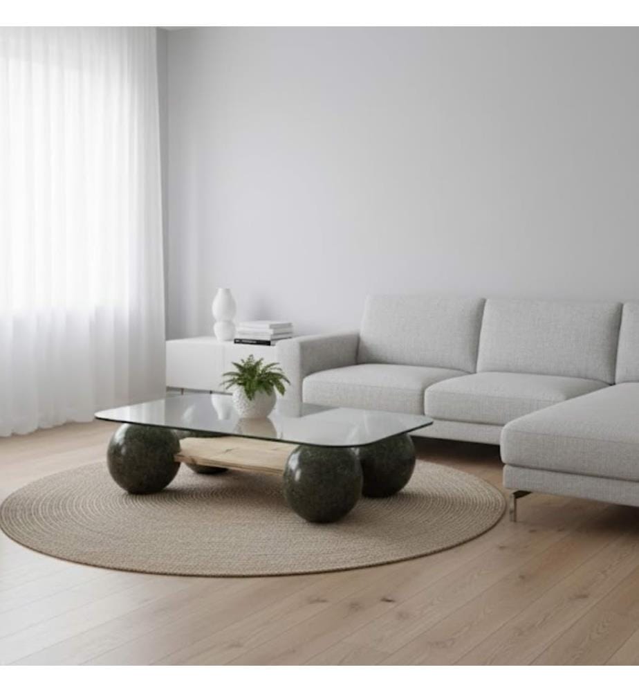 Sphere Fossil Stein Couchtisch 120x70 cm - Multicolor