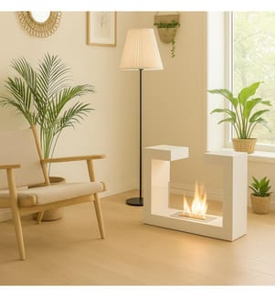 Tete A Tete Bioethanol-Kamin 78x25x58 cm - Weiss und Chrom