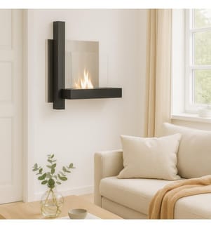 Chassis Bioethanol-Kamin 72x22x63 cm - Schwarz und Chrom
