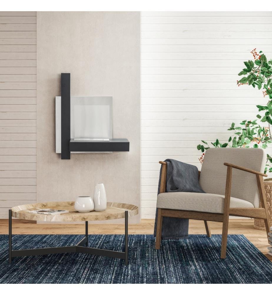 Chassis Bioethanol-Kamin 72x22x63 cm - Schwarz und Chrom