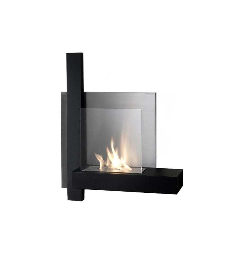 Chassis Bioethanol-Kamin 72x22x63 cm - Schwarz und Chrom