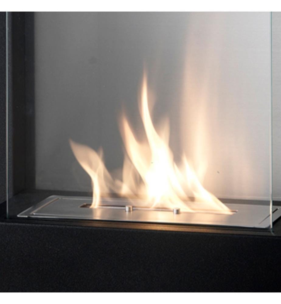 Chassis Bioethanol-Kamin 72x22x63 cm - Schwarz und Chrom