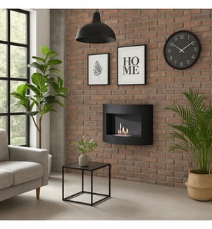 Redonda Bioethanol-Kamin 63x45x16 cm - Schwarz und Chrom