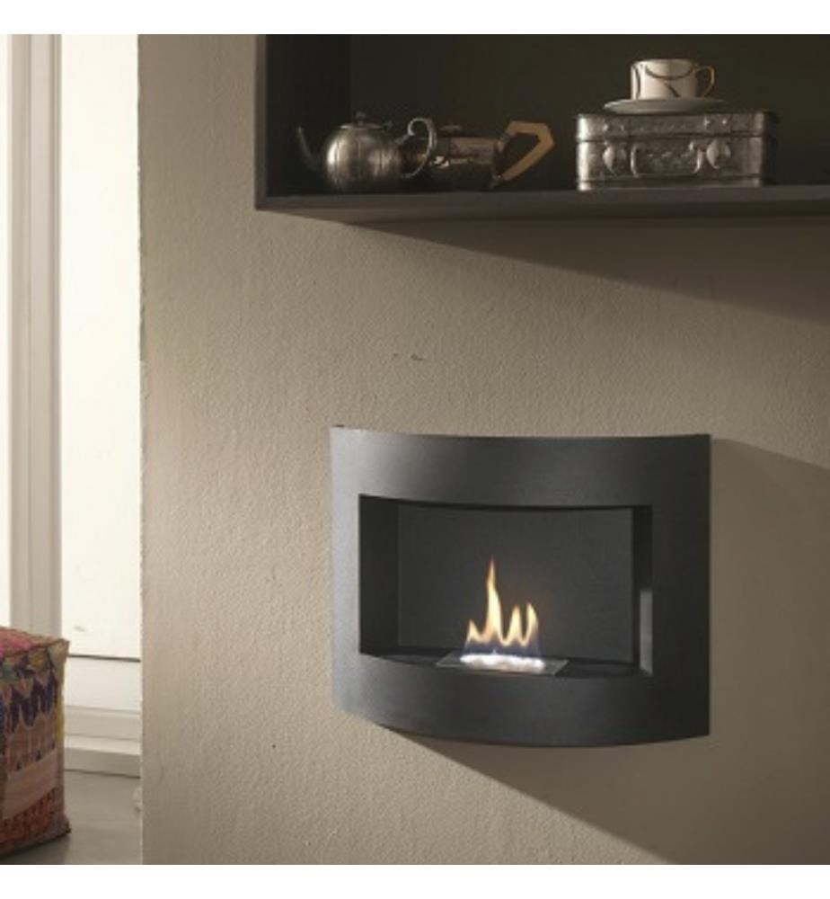 Redonda Bioethanol-Kamin 63x45x16 cm - Schwarz und Chrom