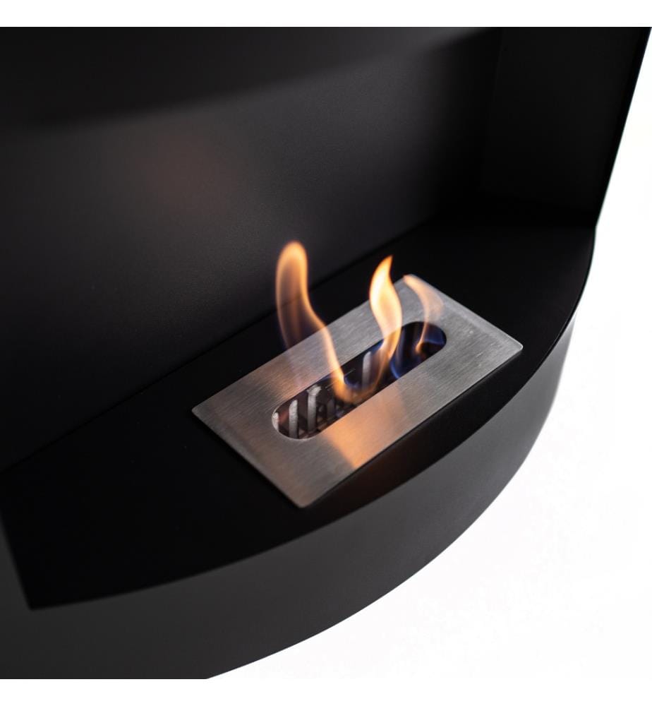 Redonda Bioethanol-Kamin 63x45x16 cm - Schwarz und Chrom