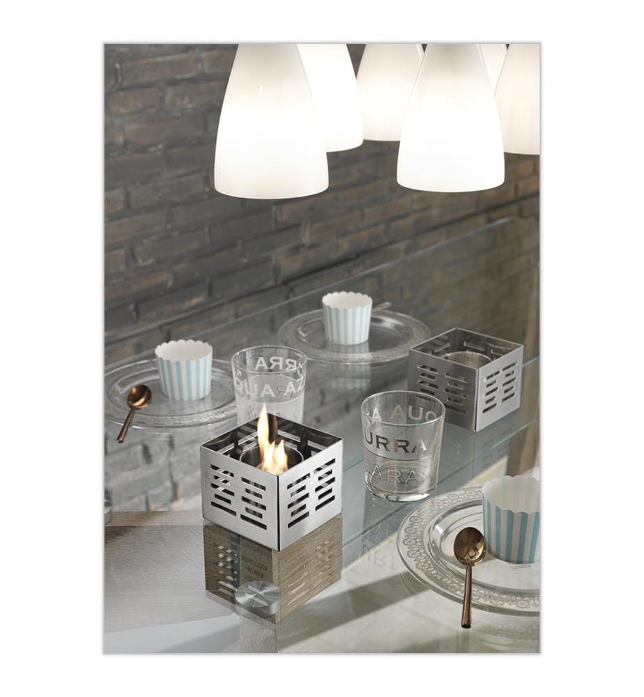 Set Skato Bioethanol-Kamin 10x10x8 cm - Grau