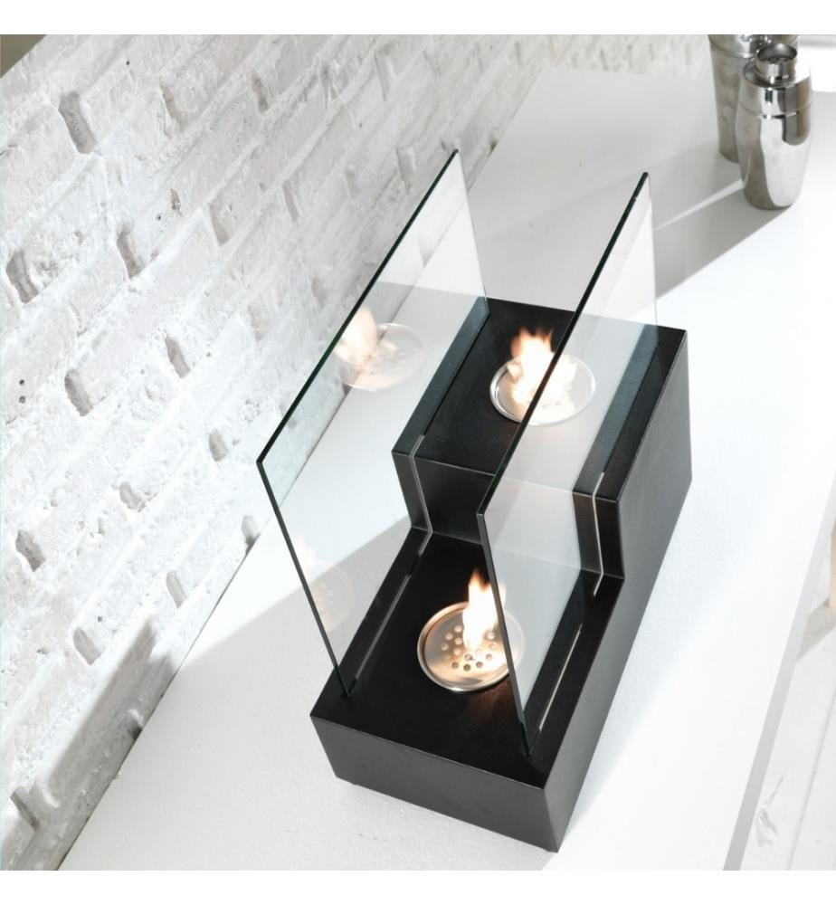 Two Steps Bioethanol-Kamin 40x20x39 cm - Schwarz und Chrom