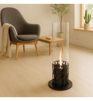 Piper Bioethanol-Kamin 20x50 cm - Schwarz und Chrom