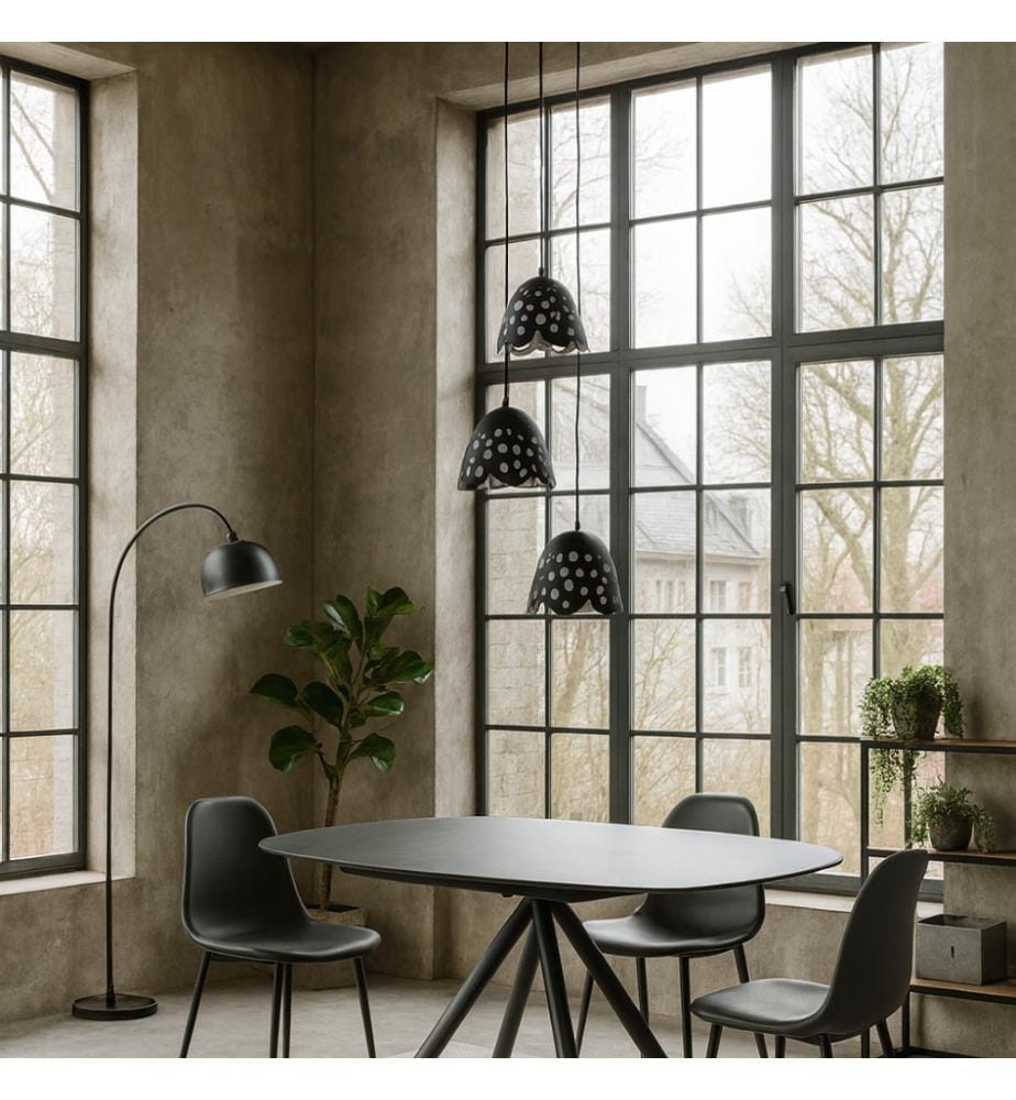 Glocken Multi-Pendelleuchte 20x20x125 cm - Schwarz