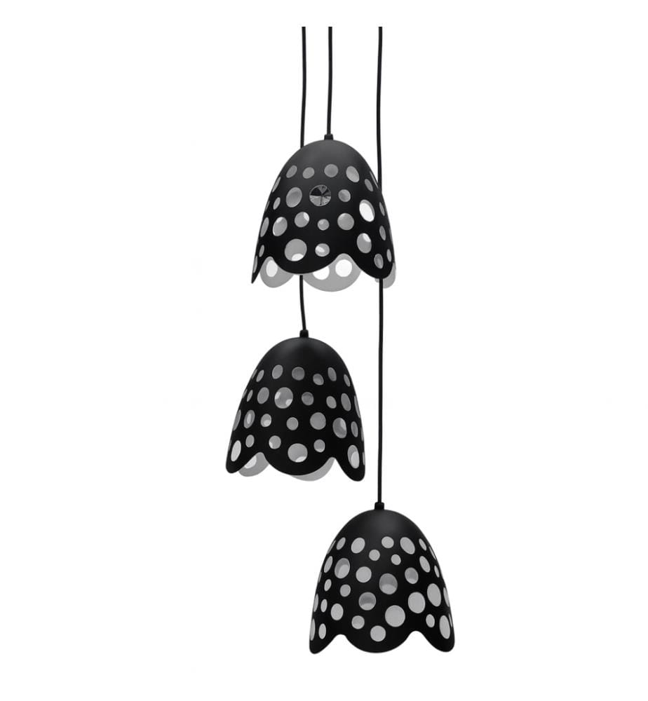 Glocken Multi-Pendelleuchte 20x20x125 cm - Schwarz