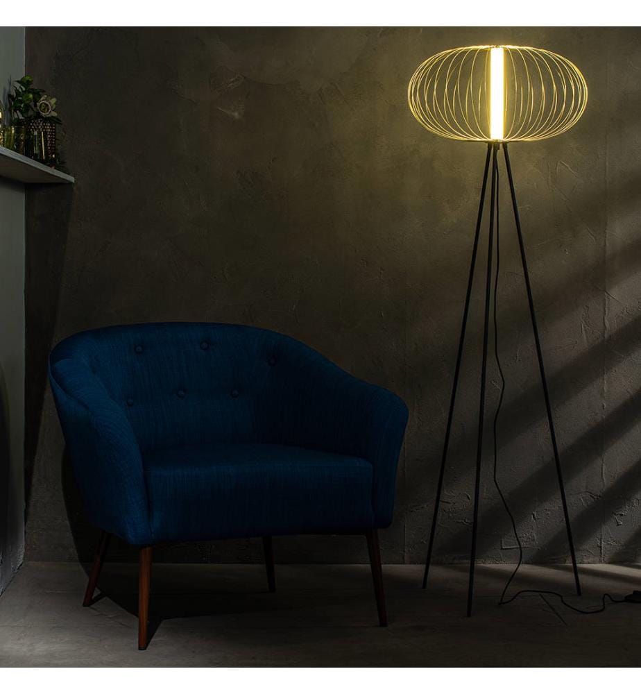 LED-Stehlampe Mizar - Schwarz und Gold