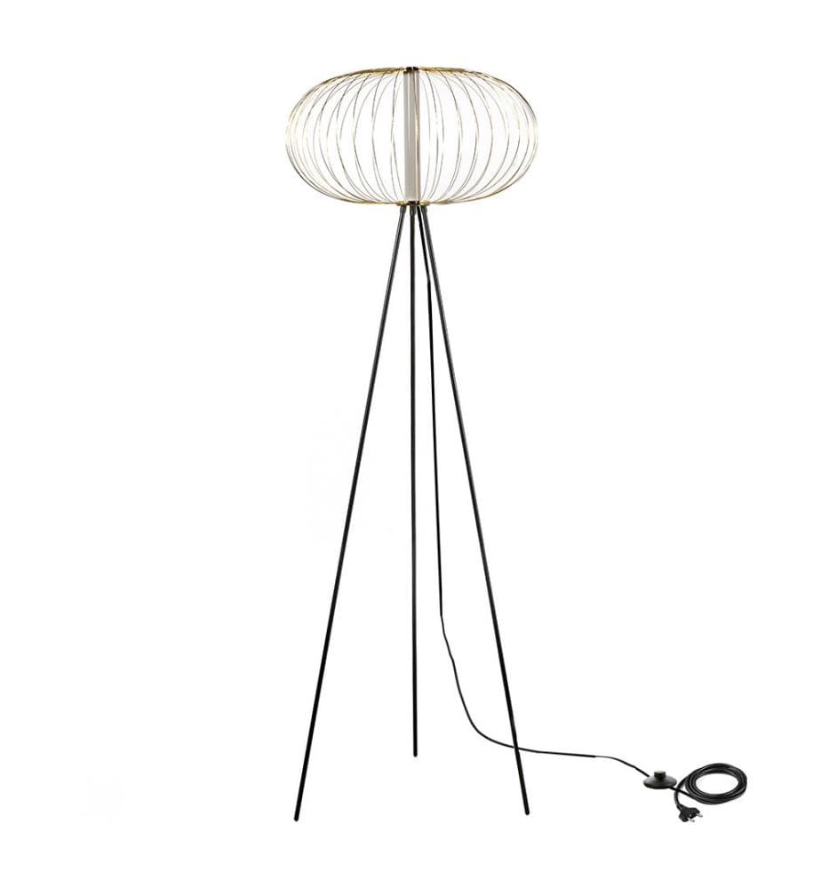LED-Stehlampe Mizar - Schwarz und Gold